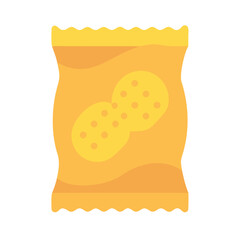 Illustration of a bag of peanuts in flat style