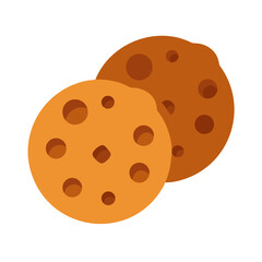 Two delicious looking cookies against white background illustration