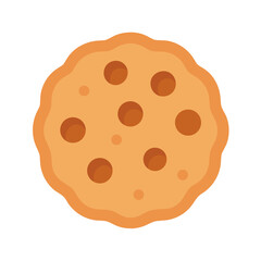 Cartoon cookie illustration on white background, baked snack