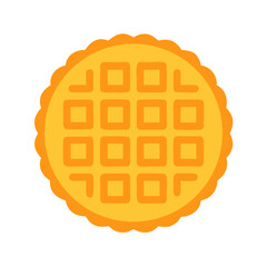 Flat vector illustration of a waffle on white background