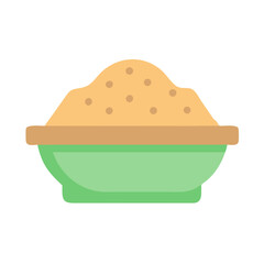 Bowl of Grain Cartoon Flat Illustration on white background
