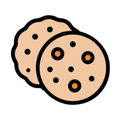 Two vector cookies stacked on each other with simple design