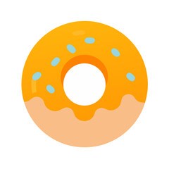 Fototapeta premium Flat design donut with icing and blue sprinkles