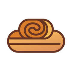 Illustration of cinnamon roll cake on isolated white background
