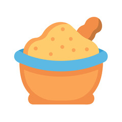 Mortar and pestle illustration with ground powder substance
