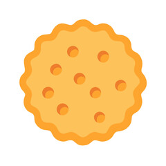 Single Cracker Illustration on white background, Food Graphic