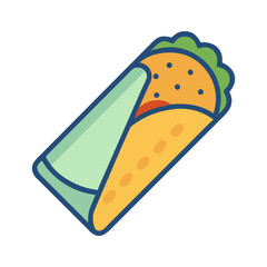 Colorful burrito vector illustration on white background perfect design