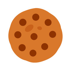 Chocolate chip cookie graphic illustration on a white background