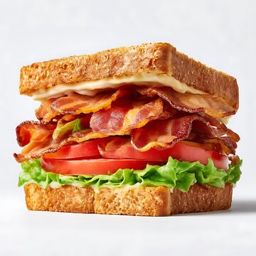 Delicious bacon lettuce tomato sandwich on toasted bread