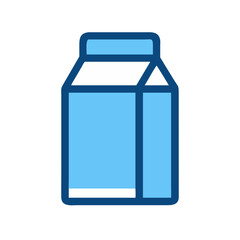 Simple flat graphic illustration of milk carton on white