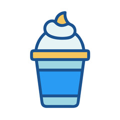 Vector illustration of a stylized ice cream cup icon