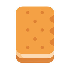 Vector illustration of biscuit or cracker with cream filling