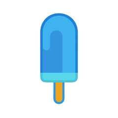 Simple blue popsicle flat design on white background