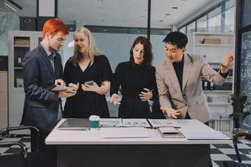 Multiracial business people having meeting