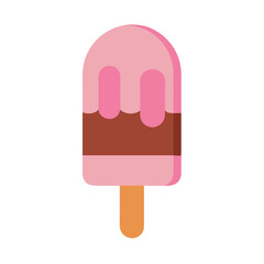 Graphic image of isolated pink popsicle on white background