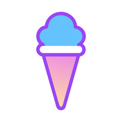 Minimalist ice cream cone design against white background
