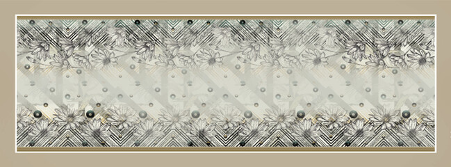 digital silk scarf design with seamless textile pattern © remember