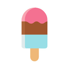 Three layered popsicle flat vector illustration on white background