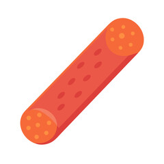 Salami Sausage with Dots on white background Illustration