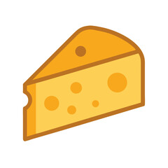 Illustration of a tasty cheese wedge on white background