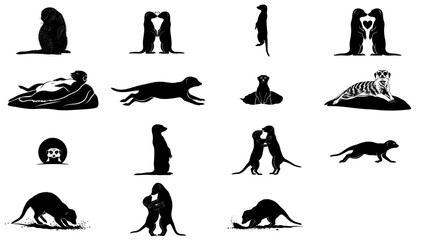 the sentinels heart a graphic collection celebrating meerkat clan and kinship, isolated on transparent background