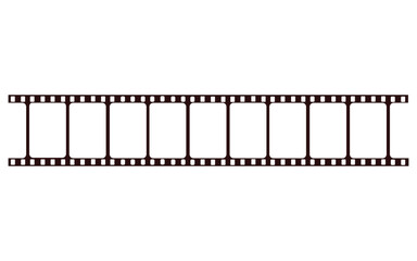 Film strip background of blank frames for photographs and videography