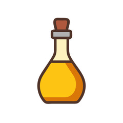 Cartoon oil bottle vector illustration on white background design