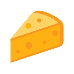 Cheese wedge illustration with holes against a white background
