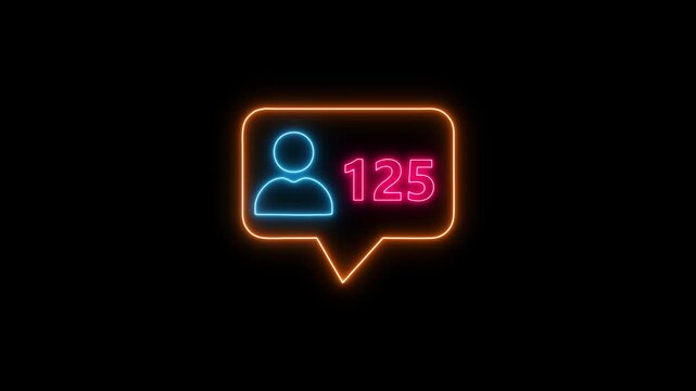 Glowing neon blue user notification icon with the number 500, featuring a bright holographic profile symbol on a dark background, perfect for social media, tech apps, and modern UI designs.