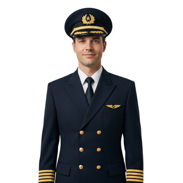 Portrait of a young pilot isolated on white