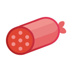 Stylized sausage illustration on white background for food concepts