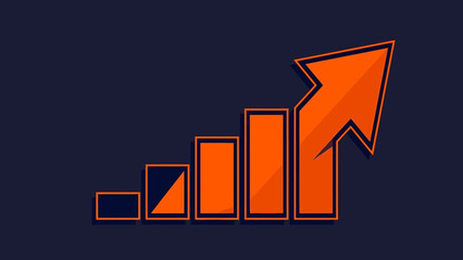 Business Growth Upward Trend Financial Success Chart Illustration
