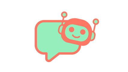 Friendly AI Assistant Speech Bubble Logo Design Smart Chatbot Technology