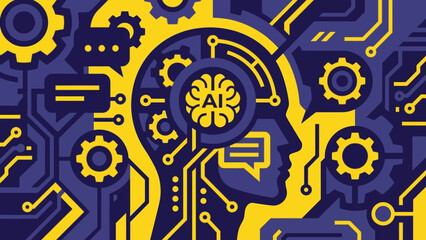 Artificial Intelligence Brain Technology Digital Circuit Network Concept