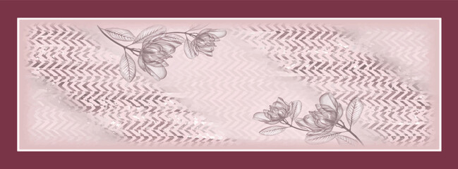 digital silk scarf design with seamless textile pattern