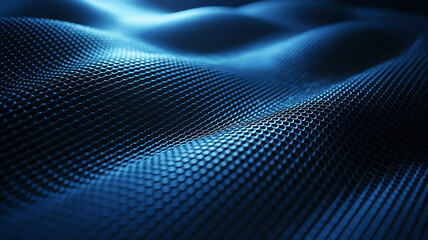 Obraz premium Abstract Blue Wavy Metallic Texture with Small Holes Detailed Background Material