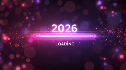 Loading 2026 new year on purple background