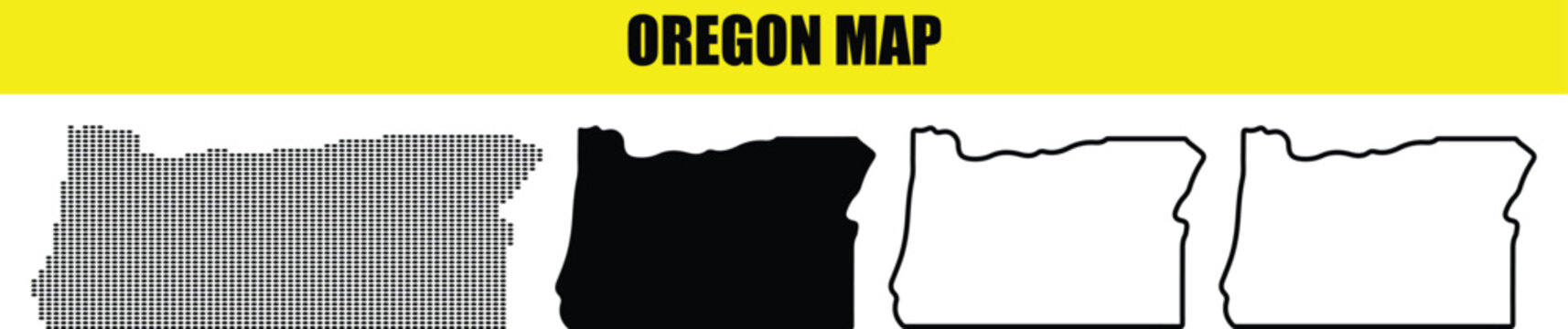 Vector of Oregon state map in gray black and white vector illustration for infographic and design element