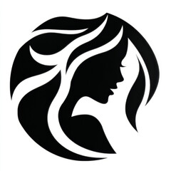 Silhouette logo of a woman's profile, black and white colors, representing a beauty salon or spa