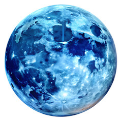 Blue Moon PNG Isolated on Transparent Background