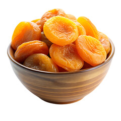 Dried Apricots Bowl PNG Isolated on Transparent Background