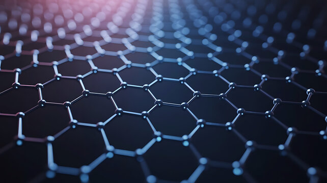 Graphene Structure Abstract Background Nanotechnology Engineering Innovation Molecular Network Design Concept Backdrop - Powered by Adobe