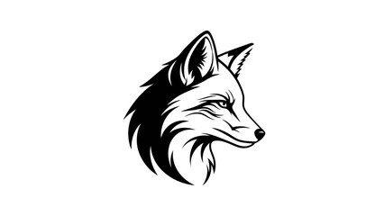 Fox Head Illustration &ndash; Wild Animal Mascot Logo in Bold Line Art Style