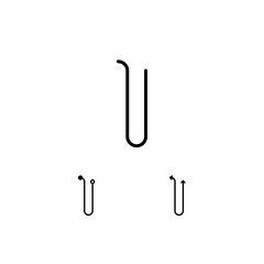 Technical letter I alphabet font made in thin line