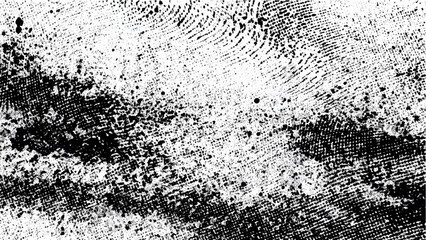 Monochrome grunge texture overlay with halftone and distressed artistic effect