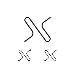 Technical letter X alphabet font made in thin line