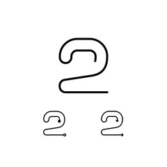 Technical number 2, numeral two made thin in line