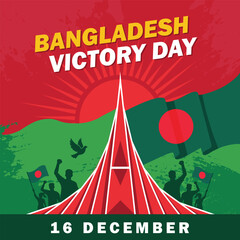 Bangladesh victory day celebration illustration for 16 december