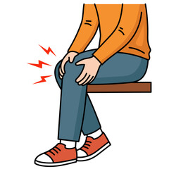 Illustration of Person with Knee Pain