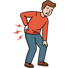 Illustration of Man Experiencing Lower Back Pain
